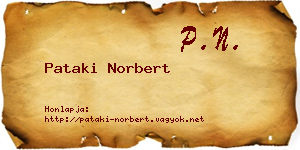 Pataki Norbert névjegykártya